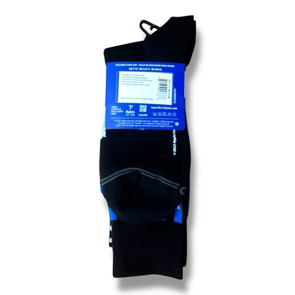 Beatles 3 Pairs Perri's Socks Black and Blue Casual Socks Mens Size 7-12 - Picture 2 of 7